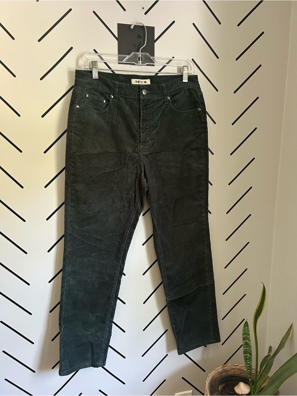 Boden green 5 pocket corduroy high rise pants